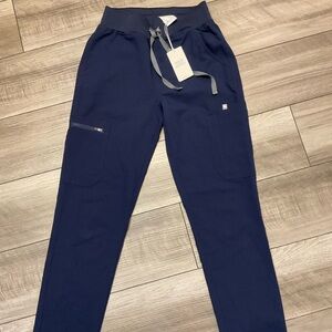 Figs Navy Blue Yola High Waisted Scrub Pants